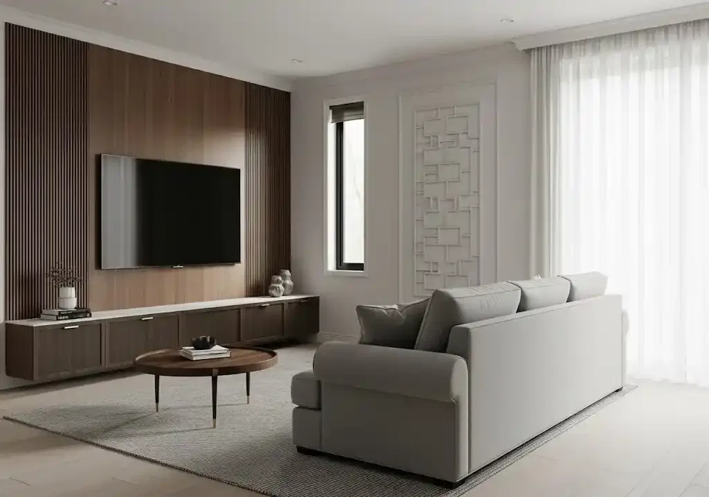 Iruka Desain Interior Ruang Keluarga Rumah American Style dengan Gaya Classic Minimalis