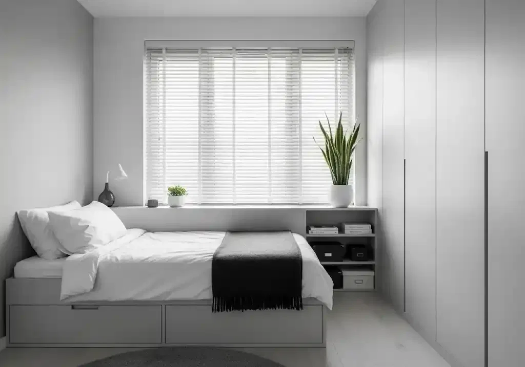 Kamar Sederhana dengan Nuansa Monokrom Elegan