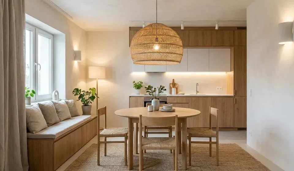 Tata pencahayaan untuk desain ruang makan kecil