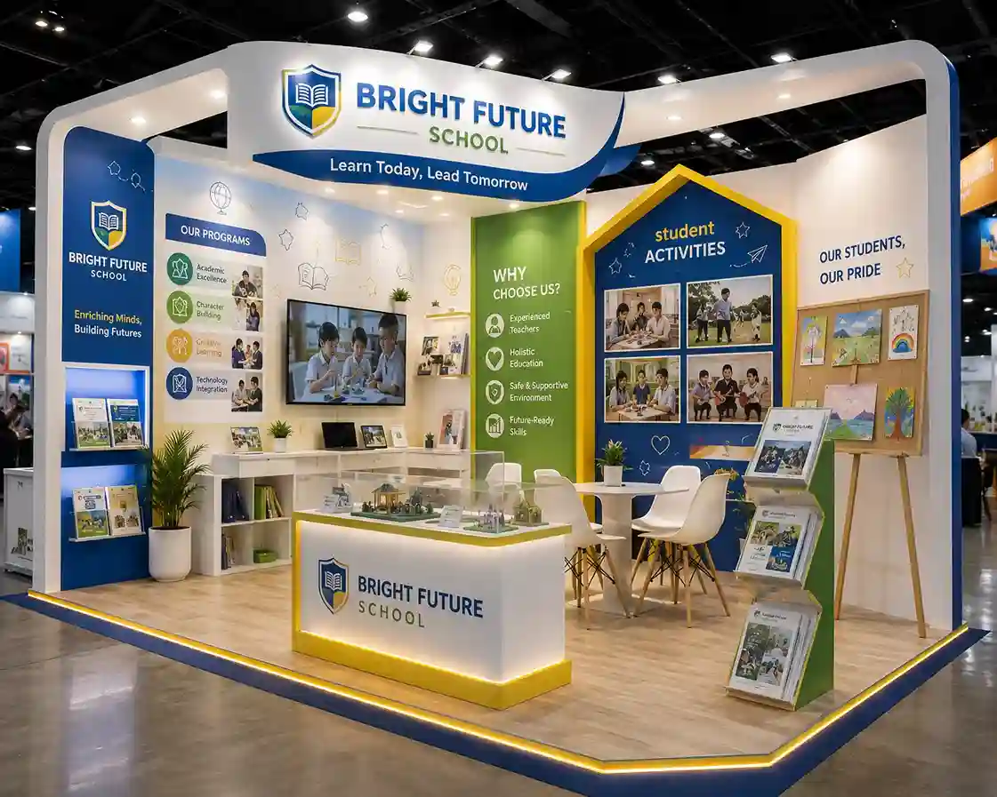 Desain stand pameran sekolah